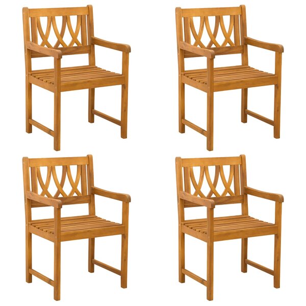 vidaXL Chaises de jardin 4 Pièces Naturel Bois d'Acacia Massif