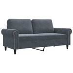 vidaXL Canapé à 2 places Gris foncé 140 cm Velours