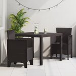 vidaXL Ensemble de salle à manger de jardin 3 pièces en poly rattan marron