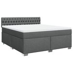 vidaXL Sommier à lattes de lit avec matelas Gris foncé 180x200cm Tissu