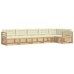 vidaXL Ensemble de canapés d'extérieur 6 pc Blanc et crème Polyester