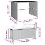 vidaXL Ensemble à manger de jardin 3 Pièces et coussins marron poly rotin