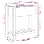 Jardinière vidaXL avec grilles 71x37x76 cm en bois massif de pin