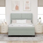 Lit à ressort vidaXL avec matelas gris clair 140x200 cm en velours