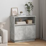 vidaXL Buffet avec LED Gris béton 71x34 5x75 cm en bois reconstitué