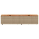 vidaXL Boîte de rangement de jardin beige résine tressée bois d'acacia