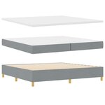 vidaXL Lit avec sommier et matelas gris clair 200x200 cm en tissu