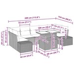 vidaXL Ensemble de canapé de jardin 8 Pièces Noir 100 x 55 x 73 cm