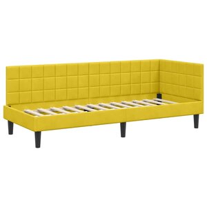 vidaXL Cadre de lit d'angle Jaune 80 cm x 200 cm tissu