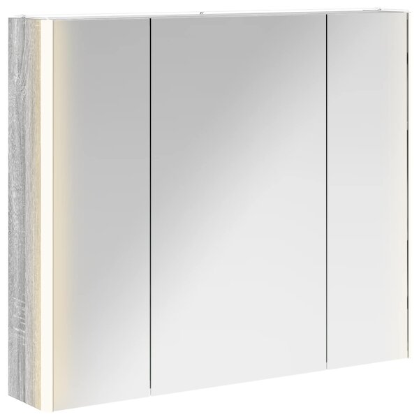 vidaXL Armoire Miroir de Salle de Bain Gris Sonoma 83 5 x 15 5 x 70 cm