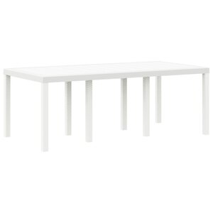 Table de jardin vidaXL Blanche 200x100x73 cm en poly rattan