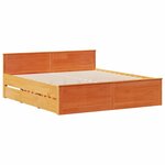 vidaXL Lit bibliothèque sans matelas cire marron 200x200 cm pin massif