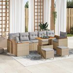 vidaXL Ensemble de canapé de jardin 10 Pièces Beige 90 x 55 x 71 cm