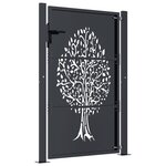 vidaXL Portail de jardin anthracite 105x155cm acier conception d'arbre