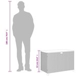 vidaXL Boîte de rangement de jardin gris résine tressée bois d'acacia