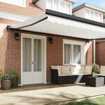 vidaXL Auvent Rétractable Blanc 500 ×300 cm Tissu et Métal