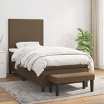 vidaXL Sommier à lattes de lit avec matelas Marron foncé 90x190 cm