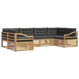 vidaXL Ensemble de canapés d'extérieur 6 pc Blanc et anthracite