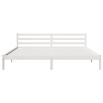 Lit vidaXL avec tête de lit Blanc 180x210 cm en Bois Massif de Pin