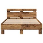 vidaXL Cadre de Lit en Bois d'Ingénierie Bois Vieilli 135 x 190 cm Durable