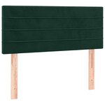 vidaXL Sommier à lattes de lit et matelas et LED Vert foncé 90x190 cm