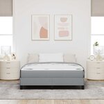vidaXL Lit à ressorts avec matelas Gris clair 160 x 200 cm tissu