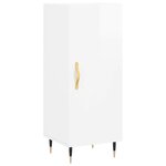 vidaXL Buffet Blanc brillant 34 5x34x90 cm Bois d'ingénierie