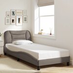 vidaXL Cadre de lit sans matelas taupe 90x190 cm tissu