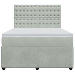 vidaXL Sommier à lattes de lit et matelas Gris clair 140x200cm Velours