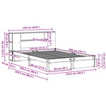 vidaXL Lit bibliothèque sans matelas 120x200 cm bois de pin massif