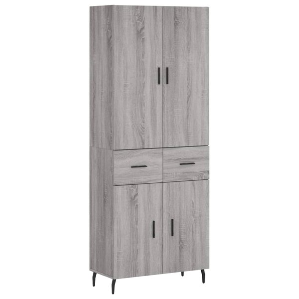 vidaXL Buffet haut Sonoma gris 69 5x34x180 cm Bois d'ingénierie