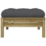 vidaXL Repose-pied de jardin avec coussin bois de pin imprégné