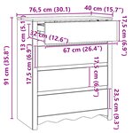 Commode vidaXL "DRAMMEN" Blanche 76 5x40x91 cm En Bois Massif de Pin