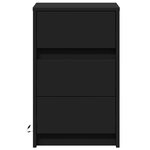 vidaXL Armoire de chevet avec lumières LED noir bois d'ingénierie