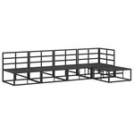 vidaXL Ensemble de canapé de jardin avec coussin 5 Pièces Noir Aluminium