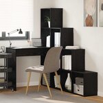 vidaXL Bureau d'angle avec étagère Chêne noir 101.5 x 149.5 x 149.5 cm