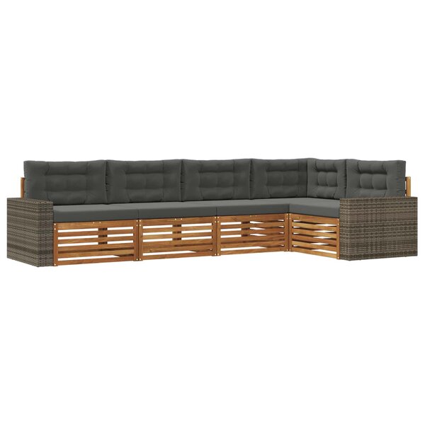 vidaXL Ensemble de canapés d'extérieur 5 pc Naturel et Anthracite
