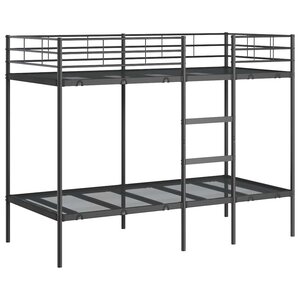 VidaXL Lit superposé sans matelas noir 90x190 cm acier