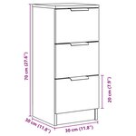 vidaXL Buffet vieux bois 30x30x70 cm bois d'ingénierie
