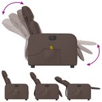 vidaXL Fauteuil de massage inclinable électrique marron similicuir