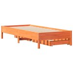 vidaXL Cadre de lit sans matelas cire marron 90x190 cm bois pin massif