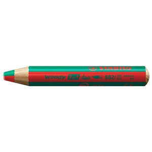 Crayon multi-talents woody 3 in 1 duo - rouge-vert foncé STABILO