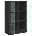 vidaXL Buffet haut avec portes noir 68x37x109 cm bois d'ingénierie