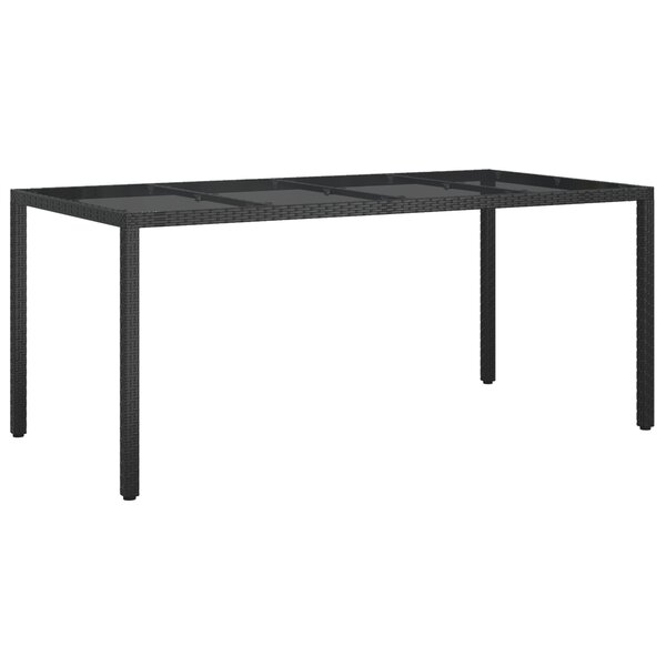 vidaXL Table de Jardin Noire 190x90x75 cm Poly Rattan