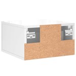 vidaXL Table de chevet murale blanc brillant 35x35x20 cm