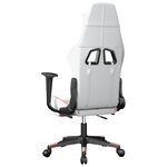 vidaXL Chaise de jeu avec repose-pied Blanc et rose Similicuir