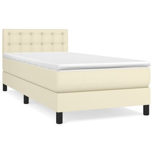 vidaXL Sommier à lattes de lit avec matelas Crème 80x200 cm Similicuir