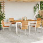 Ensemble de salle à manger jardin 7 places en bois massif de teck vidaXL