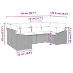 vidaXL Ensemble de canapé de jardin 6 Pièces Marron Poly rotin