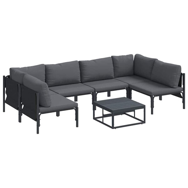 vidaXL Ensemble de canapé de jardin 7 Pièces Anthracite Acier